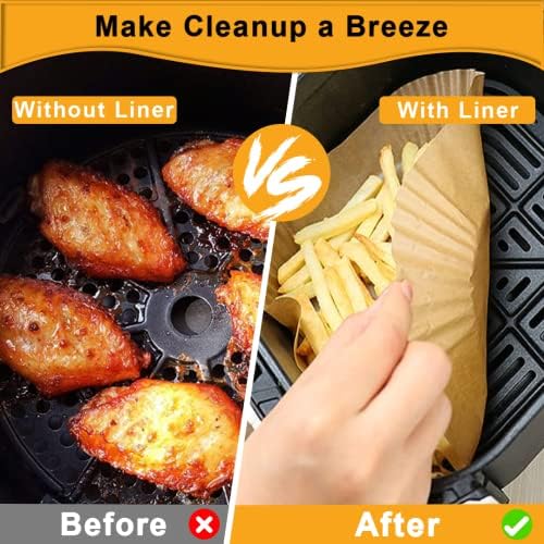 150 Pcs Airfryer Paper Liners Disposable Fits 2-5 Qt, Ninja Airfryer Liners – Water & Oil Proof, Ninja Air Fryer Liners Disposable Paper