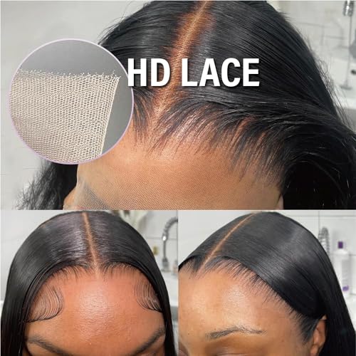 13x6 Lace Front Wigs Human Hair Pre Plucked 180% Density Body Wave Human Hair Lace Front Wigs for Women HD Transparent Lace Frontal Wigs Human Hair Brazilian Bleached Knots with Baby Hair 30inch