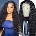 13x4 Lace Front Wigs Human Hair Pre Plucked 180% Density Brazilian Wet and Wavy Human Hair Wigs for Black Women Glueless Curly Lace Frontal Wigs Human Hair Natural Color (28 Inch)