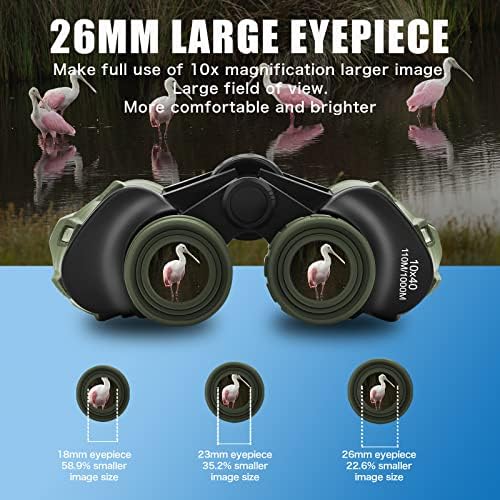 10x40 Professional HD Binoculars for Adults &Kids,Shock Proof Binocular with BAK4 FMC Lens, Large View & Waterproof Binoculars Perfect for Bird Watching, Sports,Hunting,Gifts