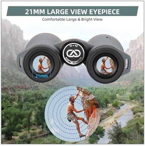 10x42 ED Binoculars for Adults High Powered with Phone Adapter, Waterproof Binoculars with ED Lenses, Super Bright Clear for Bird Watching, Hiking, Cruise Ship, Wildlife Viewing and Outdoor Activities