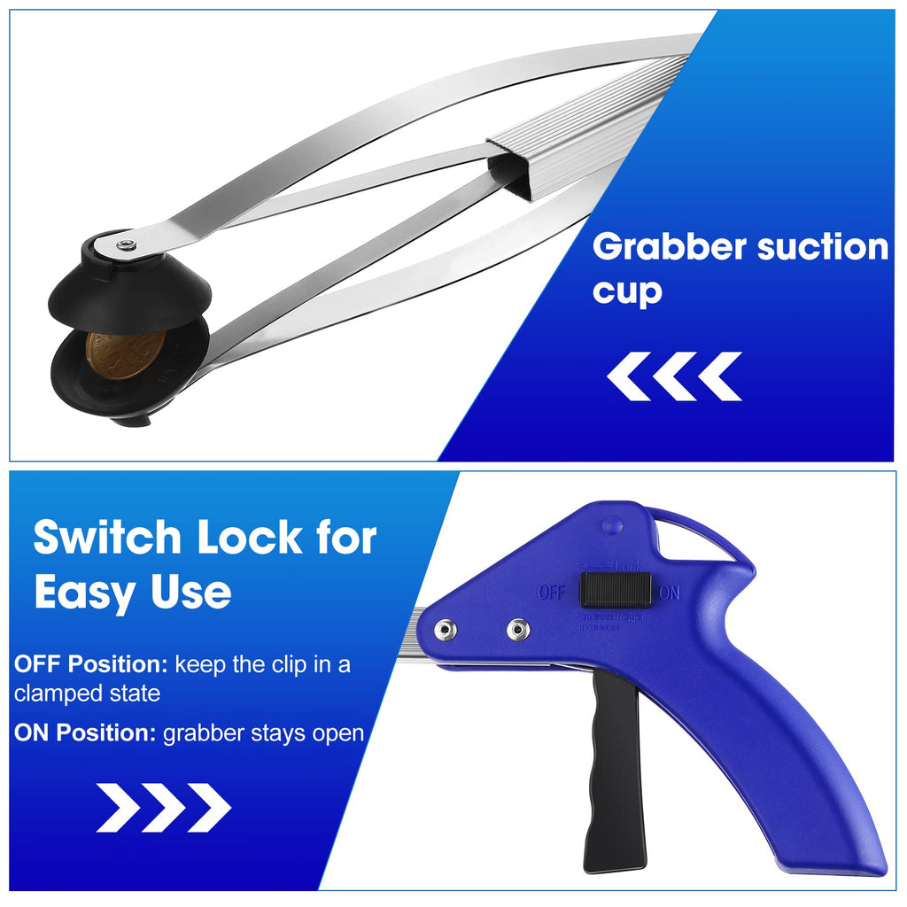 12 Pieces Suction Cup Reacher Grabber Tool 32 Inch Long Handle Grabber Trash Picker Grabber Pick up Grab Tool Pickup Arm Extender for Elderly Outdoor Garden Yard Grabber Reacher