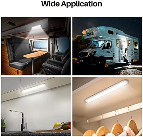 12v LED Interior Light Bar，CT CAPETRONIX 120LEDs 1500LM 8W DC 12 Volt led Strip Lights with ON/Off Switch，for Enclosed Cargo Trailer, Car RV Van Truck Lorry Camper Boat Caravan Motorhome (4Pack)