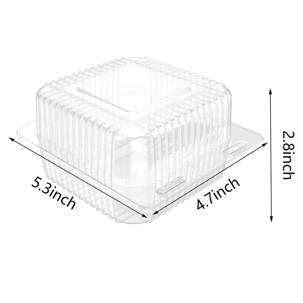 120 Pcs Clear Plastic Hinged Take Out Containers Disposable Clamshell Food Cake Containers with Lids 5.3 x 4.7 x 2.8 inch for Dessert, Cakes, Cookies, Salads, Pasta, Sandwiches
