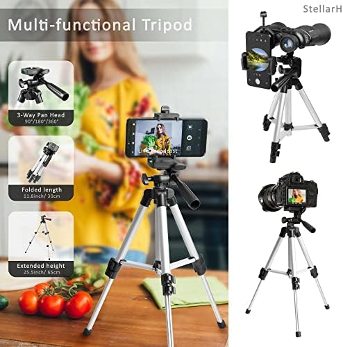 12X50 Full Size Binoculars for Adults - Photography Video Kit Included Pro Tripod, Carrying Bag & Strap - Perfect for Camping, Travel, Stargazing & Bird Watching