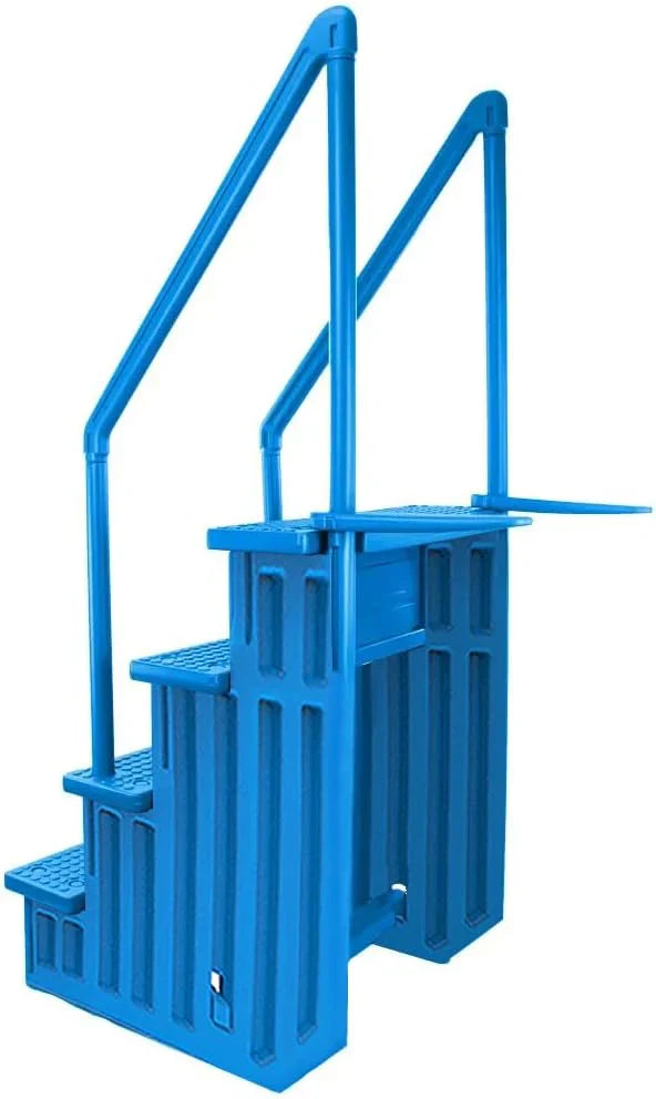 Select Anti-Slip in-Pool Steps | Gray | for Above GroundSwimming Pools | Can Mount to Decks 48" to 54" H | SafetyStairs Capacity Up to 300 lbs