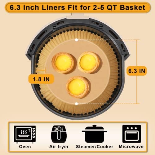150 Pcs Airfryer Paper Liners Disposable Fits 2-5 Qt, Ninja Airfryer Liners – Water & Oil Proof, Ninja Air Fryer Liners Disposable Paper