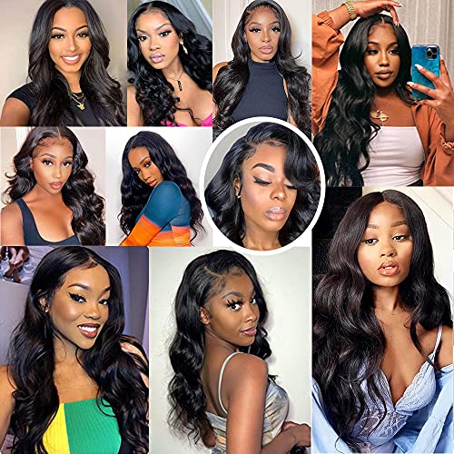 12A Brazilian Virgin Body Wave Human Hair Bundles Weave 100% Unprocessed Brazilian Virgin Body Wave Hair Bundles Natural Black Color Brazilian Hair Weave (14inch,Hair Bundles)