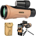 12x50 Monocular Telescope - FMC Fogproof, IP67 Waterproof Hand Held Telescope - BAK4 Phase and Dielectric Coated Prism - Adventure Accessories Set: Bag, Smartphone Adapter, Mini Tripod