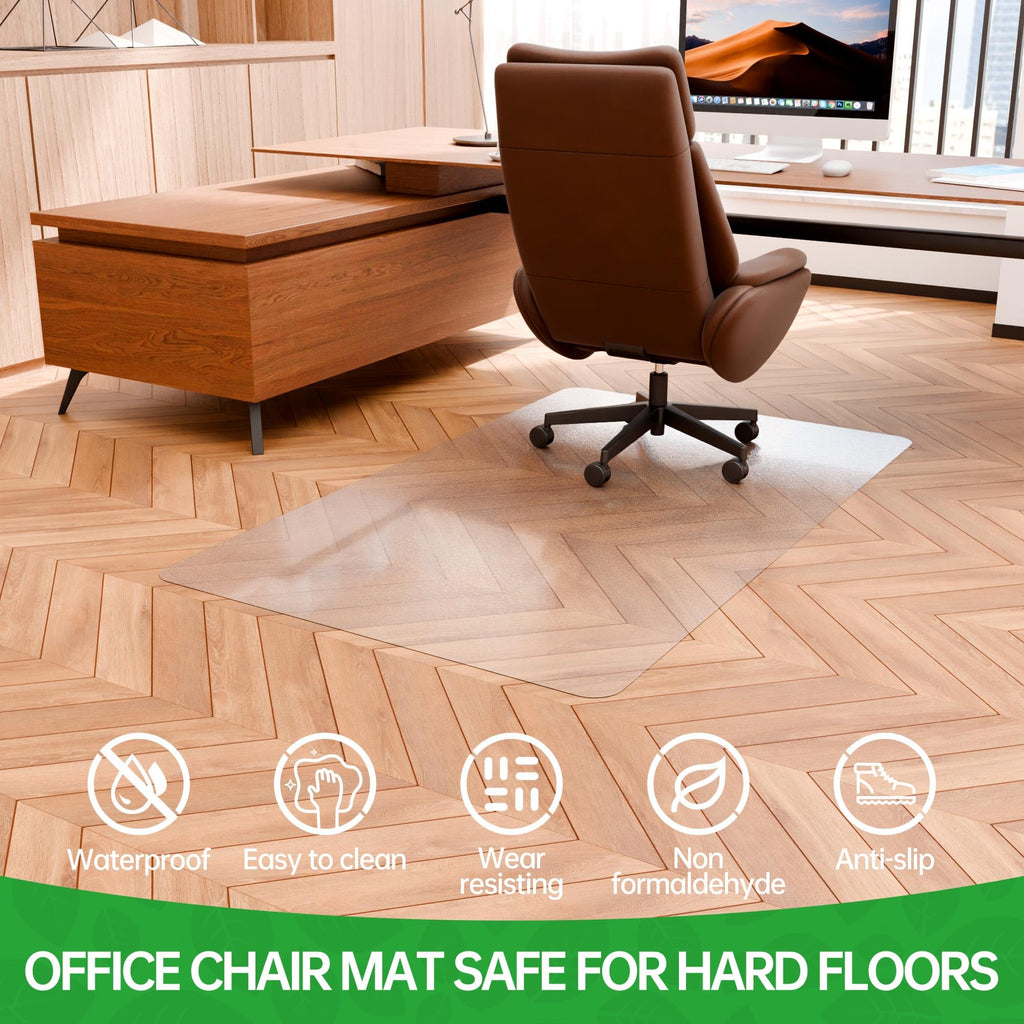 100pointONE Large Office Chair Mat for Hardwood Floor, 40” x 48” Clear Desk Chair Mat for Hard Floors, Easy Glide Floor Protector Mat for Home Office Rolling Chair
