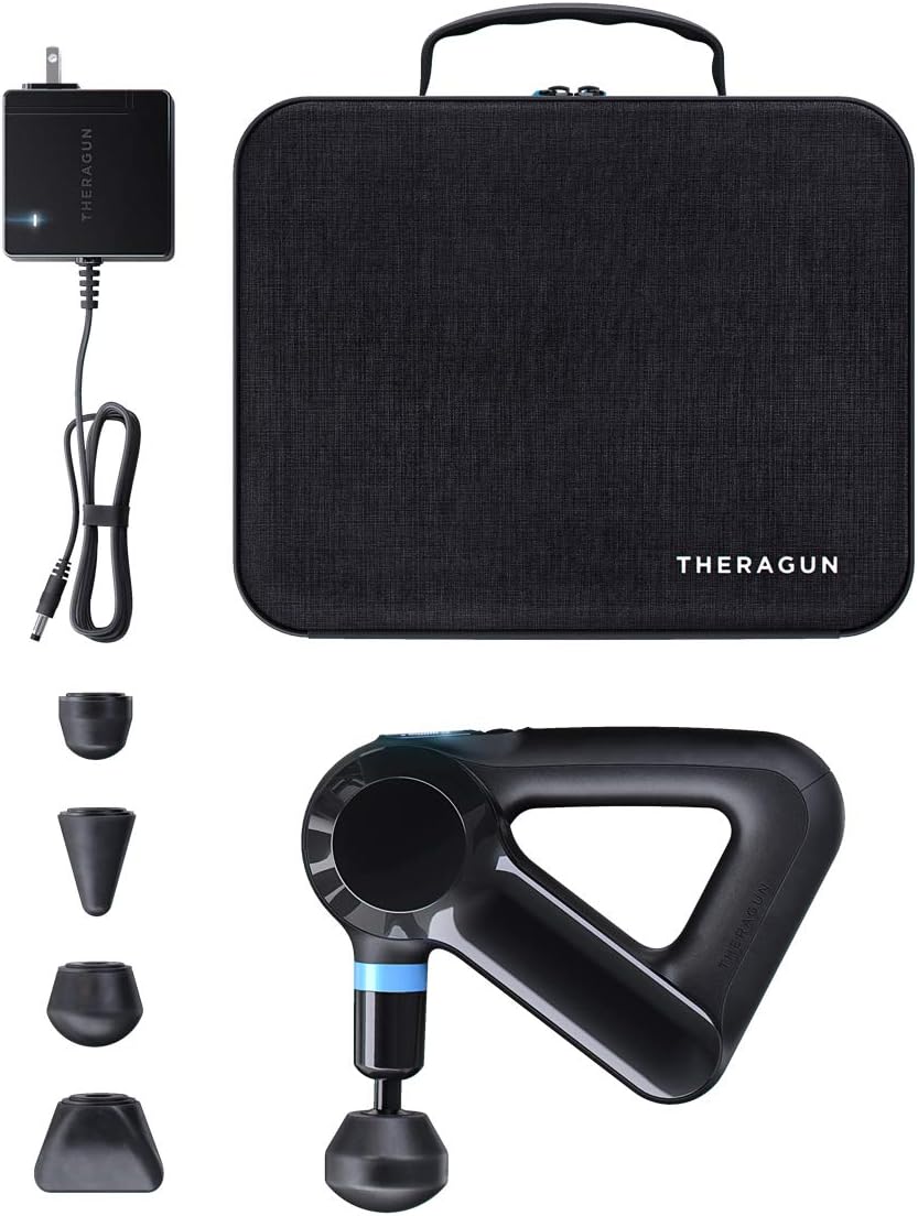 TheraGun Elite Ultra-Quiet Percussion Massage Gun for DeepTissue Muscle Pain Relief, Handheld Electric Massager Perfect forNeck, Back, and Full Body Tension, Bluetooth and USB-CCharging, 5th Gen