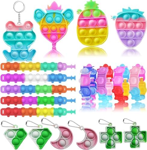 117 PCS Party Favors Toys for Kids 4-8 8-12, Pop Fidget Toys, Treasure Box Toys for Classroom, Pinata Filler, Goodie Bag Stuffers, Prize Box Toys, Treasure Chest, Classroom Prizes