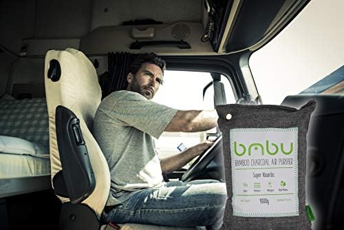 1000g Large Bamboo Charcoal Air Purifier Bag - Car Deodorizer/Freshener - Remove Odor & Control Moisture in RV, Camper, SUV, Truck, Closet, Mobile Home, Storage - Non-Fragrant 1kg