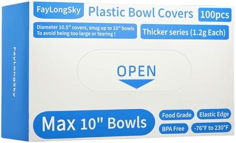 100pcs Plastic Bowl Covers Bread Proofing, Length 16.5" Diameters 10.5" Fits bowls under 10", Shower Caps Sourdough Bread Baking Supplies accessories, Sourdough Proofing Covers, BPA Free, Food Grade