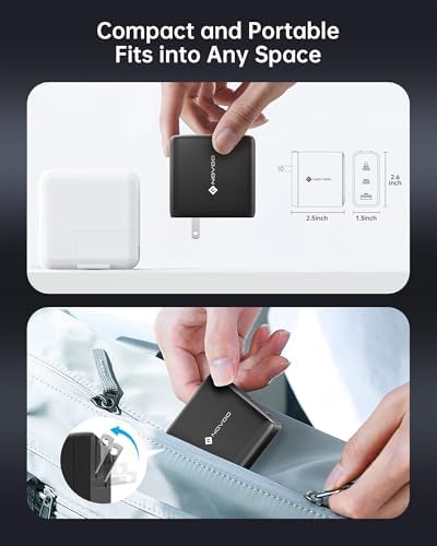 100W USB C Charger, 120W MacBook Pro Charger, 3-Port GaN Fast Charger with PD3.0, PPS, USB C Charger for MacBook pro & MacBook Air, ipad Air, iPhone 15, iPad, Laptops and All USB C Device