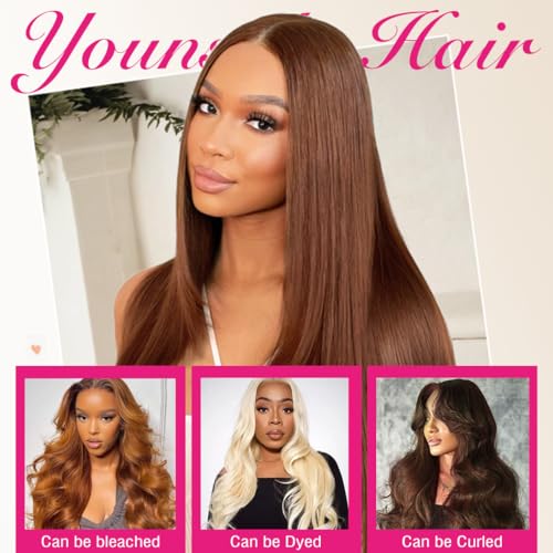 12A Human Hair Bundles Brown 20 22 24 Inch Straight 4 Bundles Human Hair Unprocessed Brazilian Bundles Human Hair Chocolate Brown Human Hair Extensions Double Weft Remy Hair Bundles #4 Color