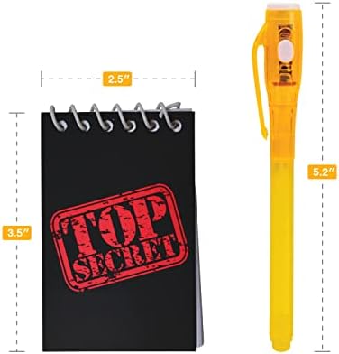 12 Invisible Ink Pen with UV Light and 12 Top Secret Notebook Set.Party Favors for Kids 8-12,Escape Room Party Favors,Birthday Christmas Gift for kids,Goodie Bag Stuffers for Kids 8-12,Spy Party favor