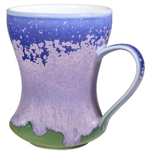 12Oz Color Glazed Purple Ceramic Coffee Mug,Cool Cup With Handle Suitable for Office and Home,Drinking Coffee, Tea, Cocoa and Milk Lead-free Lead-cadmium Dishwasher Microwave Safe