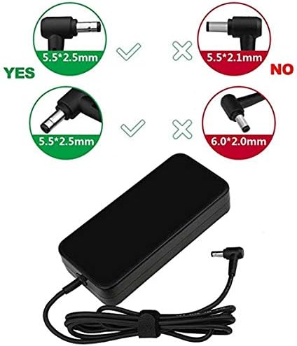 120W AC Adapter Charger for Asus ROG GL502 GL551J GL552VW GL553V GL752VW GL753VE N750 N550JK N550JX ZX53VW FX53VD N53 G56JK N56JR N56JN Q550LF PA-1121-28 A15-120P1A Power Supply Cord