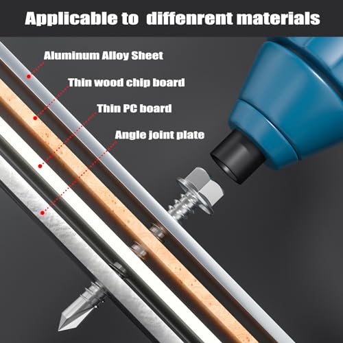 150pcs Self Drilling Screws for Metal,#10 x 5/8 Inch 410 Stainless Steel Self Tapping Sheet Metal Screws,Self Tapping Screws for Metal,Hex Washer Head