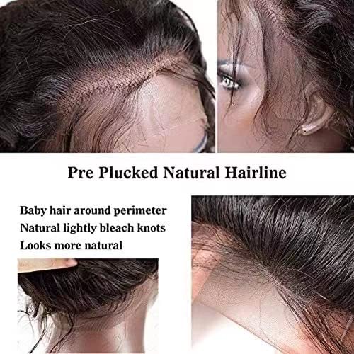 13x4 Lace Front Wigs Human Hair Pre Plucked 180% Density Brazilian Wet and Wavy Human Hair Wigs for Black Women Glueless Curly Lace Frontal Wigs Human Hair Natural Color (28 Inch)