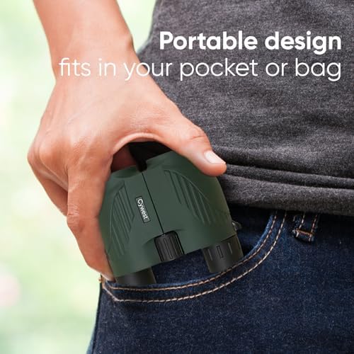 10x25 Compact Binoculars for Adults & Kids - Mini & Lightweight Binoculars for Bird Watching, Hiking, Theater, Concert, Hunting, Birdwatching & Sports - High Powered Binoculars with BAK4 Prism