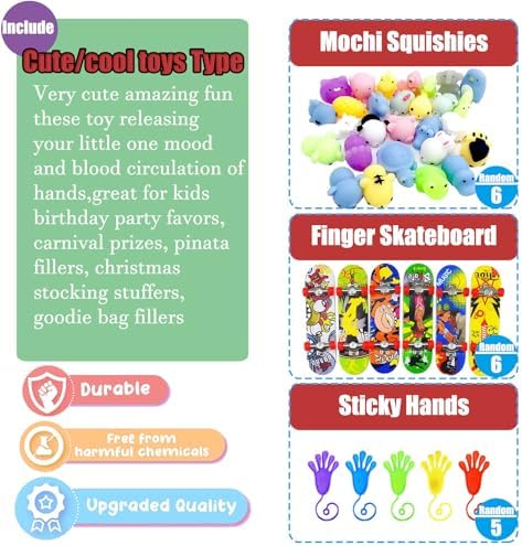 109 PCS Premium Party Favors Toys for Kids,Assortment Mini Pop Fidget it Toys for All Ages Kids,Classroom Prizes,Treasure Chest, Prize Box Toys, Goody Bag Fillers,Carnival Prizes for Boys Girls 4-10