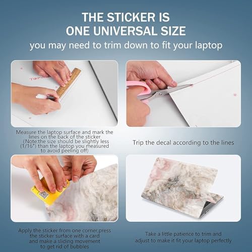 12.1 13 13.3 14 15.4 15.6 Inches Laptop Skin Sticker Universal Netbook Skin Sticker Reusable Notebook Art Protector Cover by AORTDES (Marble)