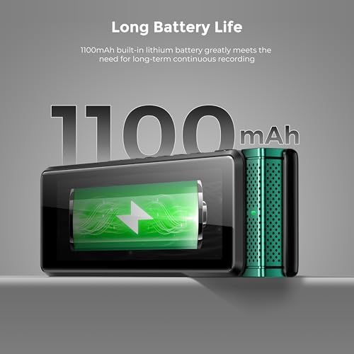 136GB Digital Voice Recorder with Playback, Innioasis R1 Full Touchscreen Voice Recorder with AI Intelligent Transcription and Bluetooth, Voice Activated Sound Audio Recorder Device with Mic (Green)