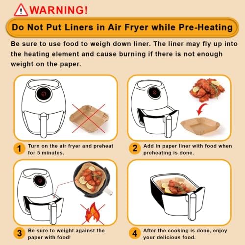 150 Pcs Airfryer Paper Liners Disposable Fits 2-5 Qt, Ninja Airfryer Liners – Water & Oil Proof, Ninja Air Fryer Liners Disposable Paper
