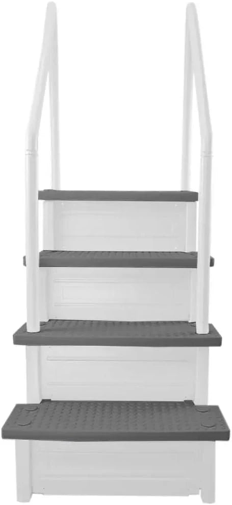 Select Anti-Slip in-Pool Steps | Gray | for Above GroundSwimming Pools | Can Mount to Decks 48" to 54" H | SafetyStairs Capacity Up to 300 lbs