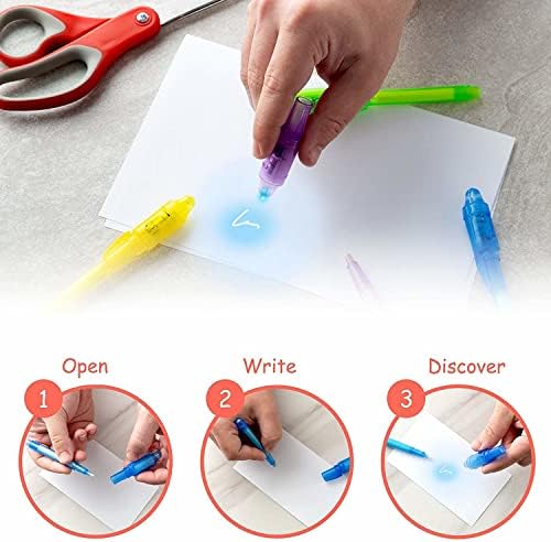 12 Invisible Ink Pen with UV Light and 12 Top Secret Notebook Set.Party Favors for Kids 8-12,Escape Room Party Favors,Birthday Christmas Gift for kids,Goodie Bag Stuffers for Kids 8-12,Spy Party favor