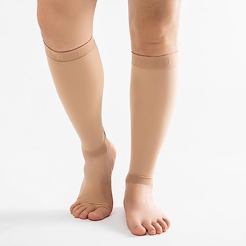 15-20mmHg Skin Calf Compression Sleeve Men and Women Wide Calf Sleeve Brace Compression Socks for Leg Support, Shin Splint,Pain Relief