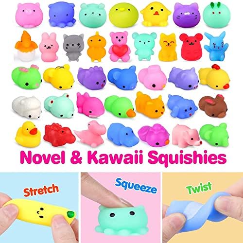 124 Pcs Pop Party Favors for Kids, Fidget Treasure Box Toys, Classroom Prizes, Pinata Filler Goodie Bag Stuffers,Treasure Chest, Carnival Prize Box Bulk Toys for Boys Girls