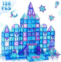 130Pcs Magnetic Tiles, Frozen Toys for Girls 3D Diamond Magnetic Building Blocks, STEM Sensory Educational Toys for Toddlers Kids, Birthday Gifts for Girls 3 4 5 6 7 8+ Year Old