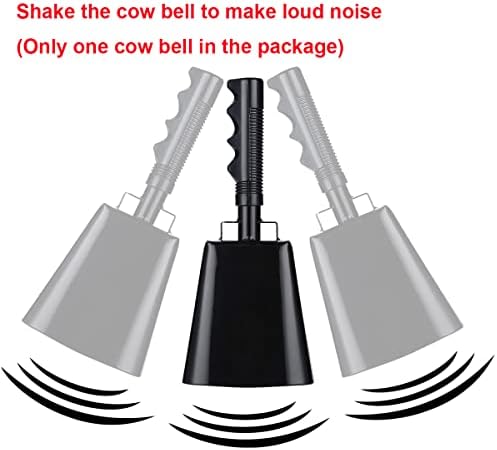 10’’ Steel Cow Bell with Handle, Noise Maker Cowbell, Cheering Loud Hand Call Bell for Sport Events Football Soccer Hockey Baseball Basketball Games Party Concert Graduations School Wedding Farm Ranch