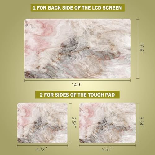 12.1 13 13.3 14 15.4 15.6 Inches Laptop Skin Sticker Universal Netbook Skin Sticker Reusable Notebook Art Protector Cover by AORTDES (Marble)