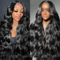 13x6 Body Wave Human Hair Lace Front Wigs 24inch 180% Density HD Lace Frontal Wigs Human Hair Pre Plucked Body Wave Lace Front Wigs Human Hair for Women with Baby Hair Black Color
