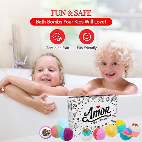 12 Bath Bombs for Women Gift Set – 3 Oz Handmade Large Bath Bombs Perfect for Bubble Spa Relaxing Her/Him, Wife – Organic Bath Bombs Fizzies with Moisturizing Shea Butter, Valentines Day Gift