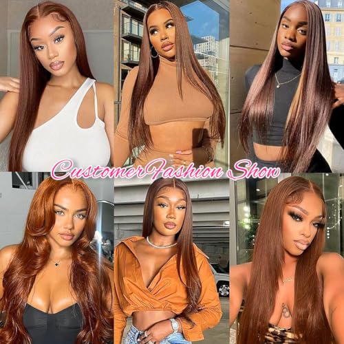 12A Human Hair Bundles Brown 20 22 24 Inch Straight 4 Bundles Human Hair Unprocessed Brazilian Bundles Human Hair Chocolate Brown Human Hair Extensions Double Weft Remy Hair Bundles #4 Color