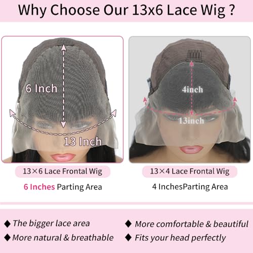13x6 Lace Front Wigs Human Hair 26 Inch Body Wave Lace Front Wigs Human Hair Pre Plucked 200% Density Real Wigs Human Hair with Baby Glueless Wigs Hair Human Hair Lace Front Wigs