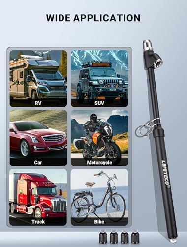 12'' Dual Head Tire Pressure Gauge, Heavy Duty Truck Tire Gauge Range 10-150PSI 1-10Bar for Tire Pressure Checker, Straight-On Tire Air Gauge Extended Tube for Semi Truck, RV, Car, Motorcycle