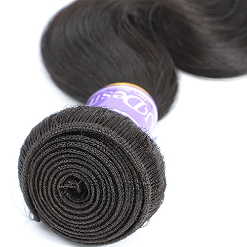 12A Brazilian Virgin Body Wave Human Hair Bundles Weave 100% Unprocessed Brazilian Virgin Body Wave Hair Bundles Natural Black Color Brazilian Hair Weave (14inch,Hair Bundles)