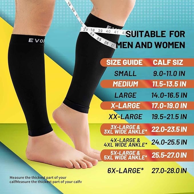 15-20mmHg 1 Pair Calf Compression Sleeve Men and Women Wide Calf Sleeve Brace Compression Socks for Leg Support, Shin Splint,Pain Relief (MAROON, XX-Large)