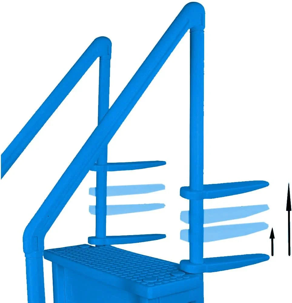 Select Anti-Slip in-Pool Steps | Gray | for Above GroundSwimming Pools | Can Mount to Decks 48" to 54" H | SafetyStairs Capacity Up to 300 lbs