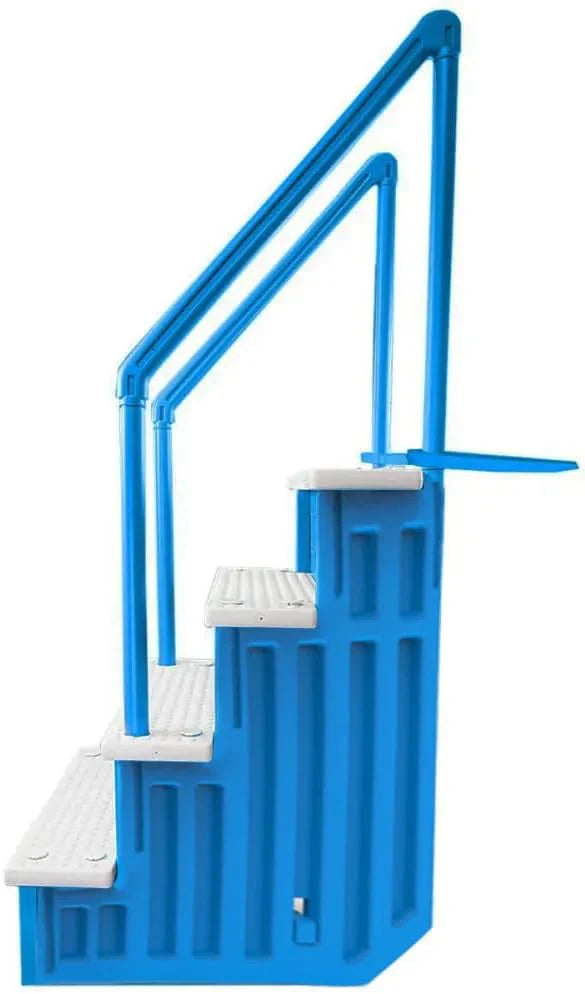 Select Anti-Slip in-Pool Steps | Gray | for Above GroundSwimming Pools | Can Mount to Decks 48" to 54" H | SafetyStairs Capacity Up to 300 lbs