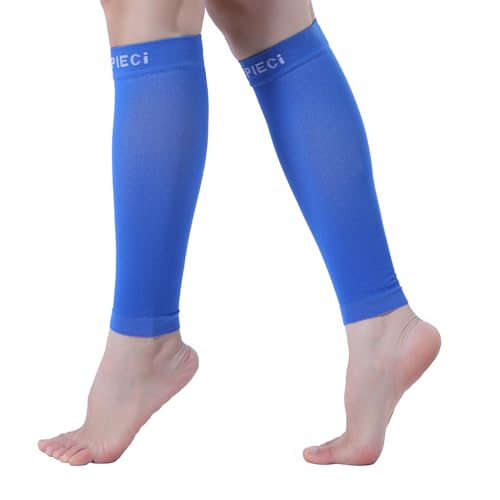 15-20mmHg Black Calf Compression Sleeve Men and Women Wide Calf Sleeve Brace Compression Socks for Leg Support, Shin Splint,Pain Relief (Blue, XX-Large)