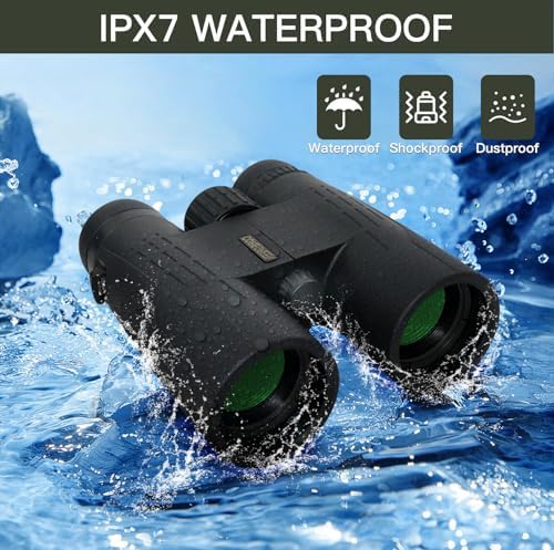 10x42 HD Binoculars for Adults High Powered, Coregreen BAK-4 Prism FMC Lens Professional Binoculars, Large View Binoculars with Clear Low Light Vision for Bird Watching Hunting Hiking Travel Cruise