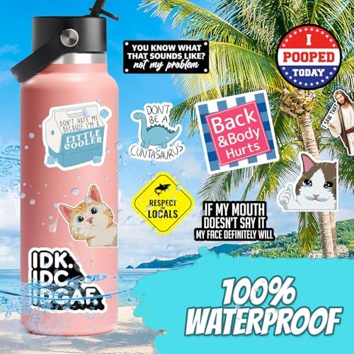 130 Pcs Funny Saying Stickers for Adults Quote Water Bottles Stickers Pack Waterproof Cool Stickers for Laptop, Bumper, Phone, Hard Hats, Wall, Window Decals