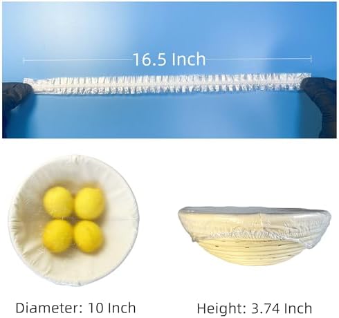 100pcs Plastic Bowl Covers Bread Proofing, Length 16.5" Diameters 10.5" Fits bowls under 10", Shower Caps Sourdough Bread Baking Supplies accessories, Sourdough Proofing Covers, BPA Free, Food Grade